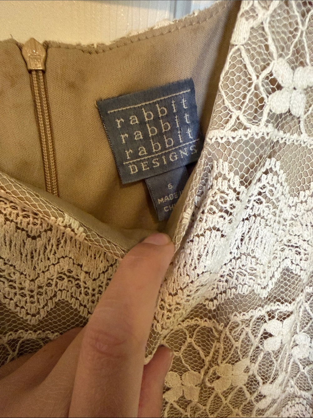 Rabbit Rabbit Rabbit Cream Lace Overlay Dress - Picture 2 of 3